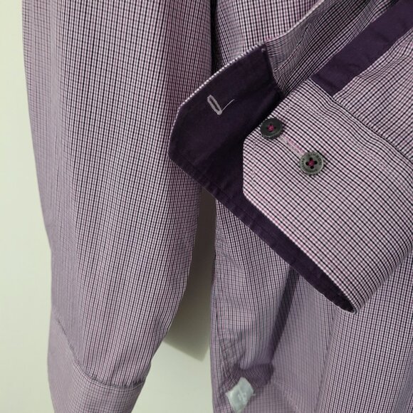 Lipson Signature Button up Dress Shirt Classic Fit 17.5 neck Plaid - Picture 7 of 11